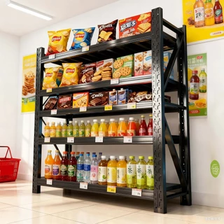 Esshelf ชั้นวางสินค้า ชั้นวางซุปเปอร์มาร์เก็ต วัสดุเหล็ก ฟรีทั่วประเทศ ออกใบกำกับได้ รับน้ำหนัก