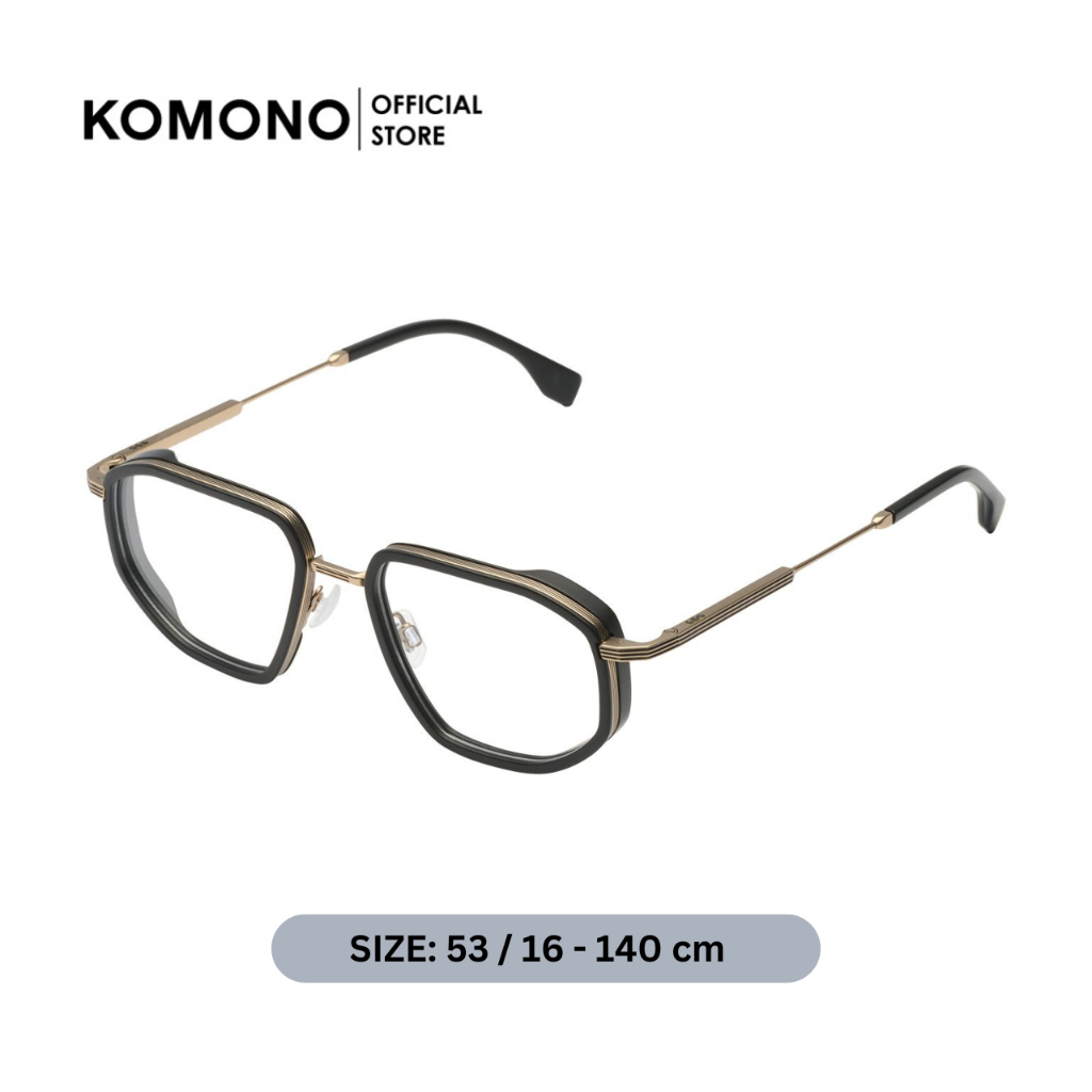 [Titanium] KOMONO Axel White Gold Black กรอบแว่นตาทรงเหลี่ยม สีดำ