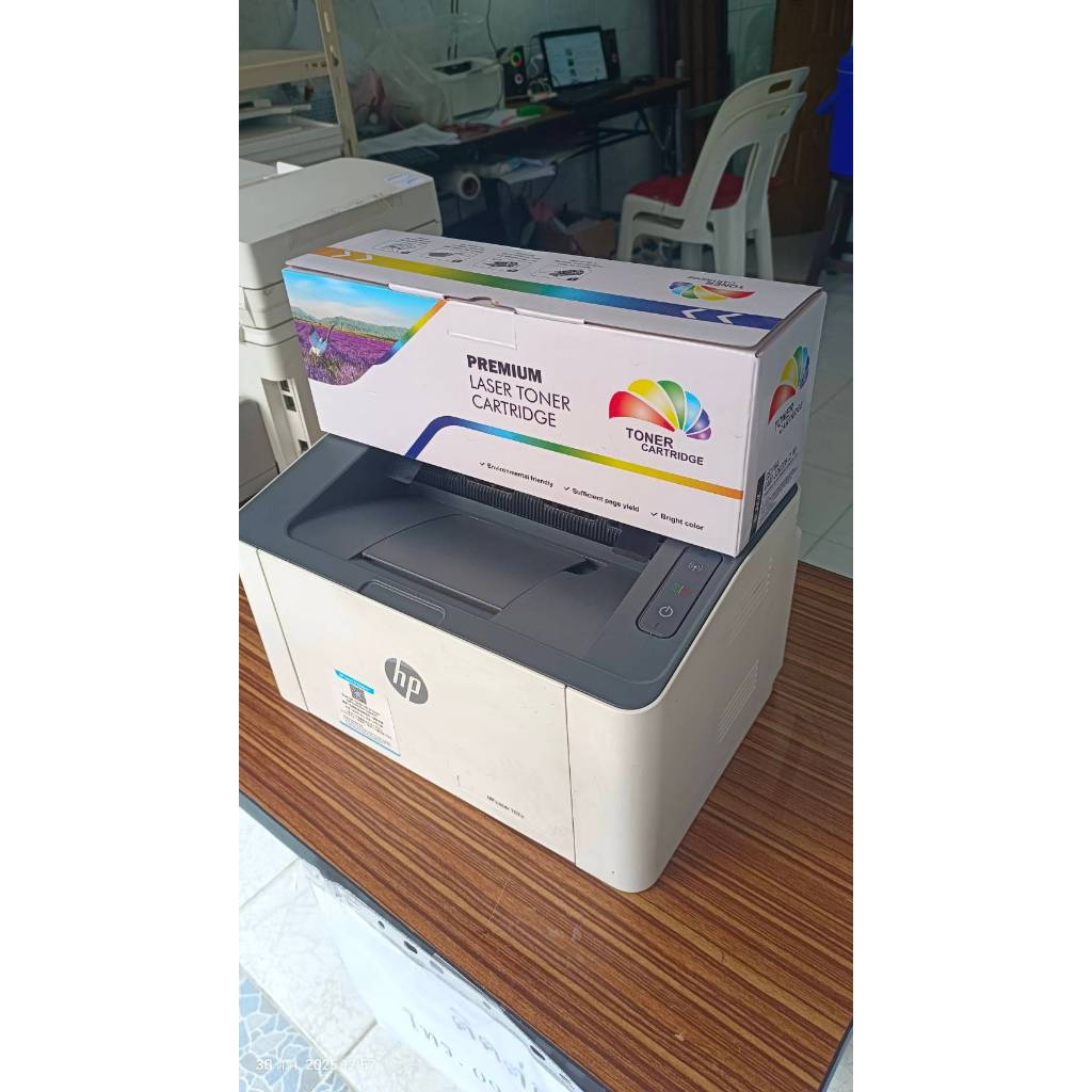 Printer HP Laserjet 107a มือสองพร้อมใช้งาน หมึกเทียบเท่าอุปกรณ์ครบ