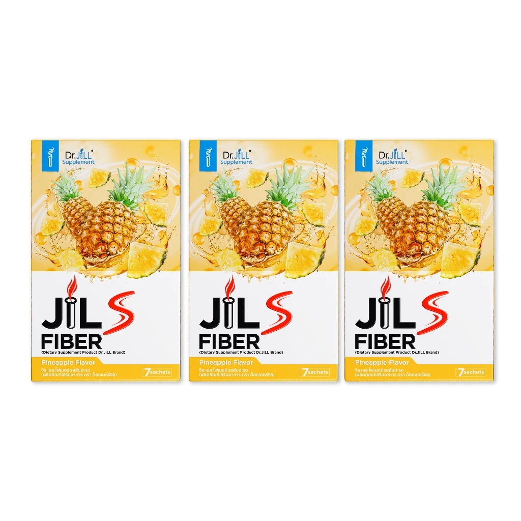 [ส่งฟรี] 2 แถม 1 Dr.JiLL JILS Fiber Pineapple Flavor ดร.จิล ไฟเบอร์ รสสับปะรด 21 ซอง 3 กล่อง thumbnail 4