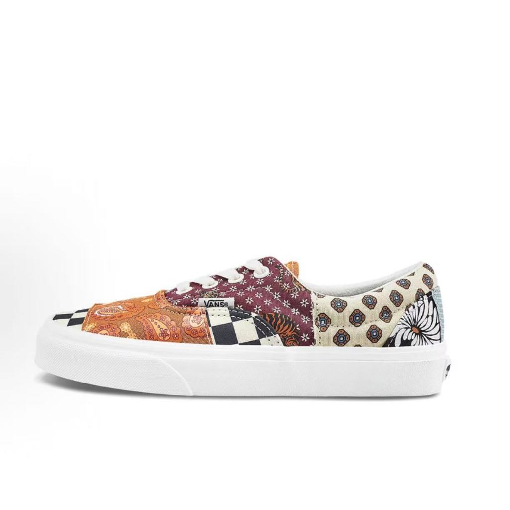Vans Era Patchwork Paisley Red Yellow White sneakers Unisex 🚚จัดส่งที่รวดเร็ว