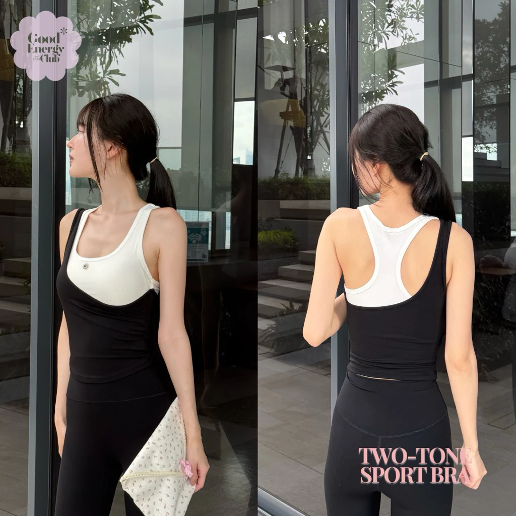 GOOD ENERGY CLUB - TWO-TONE SPORT BRA[0048] สปอร์ตบราเสื้อกล้าม ดีเทล2สี (12I-12L)