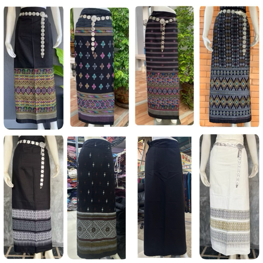 🎗พร้อมส่ง🎗 ผ้าถุงสำเร็จรูปพิมพ์ลายแบบป้ายมีเชือกผูกเอวพร้อมใส่