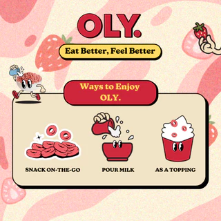 OLY. Go Strawberry Plant Based High Protein Cereal 270g โอลี่ ซีเรียลโปรตีนสูง รสสตอเบอร์รี่ 270g
