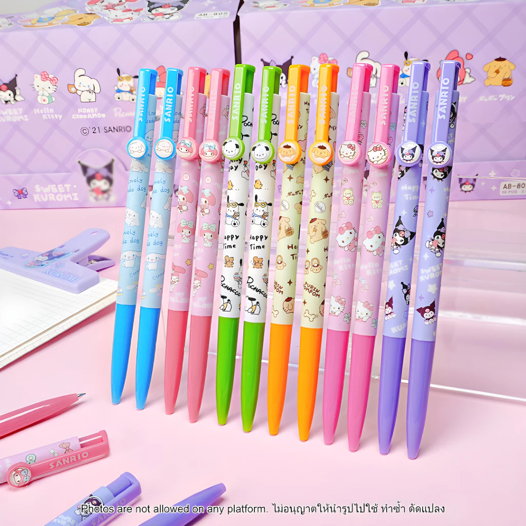 ปากกาลูกลื่น เขียนลื่น หมึกชัด 0.5 มม. ลายการ์ตูนซานริโอ น่ารัก สีพาสเทล เขียนลื่น หมึกสีน้ำเงิน เหมาะเป็นของขวัญ ของใช้