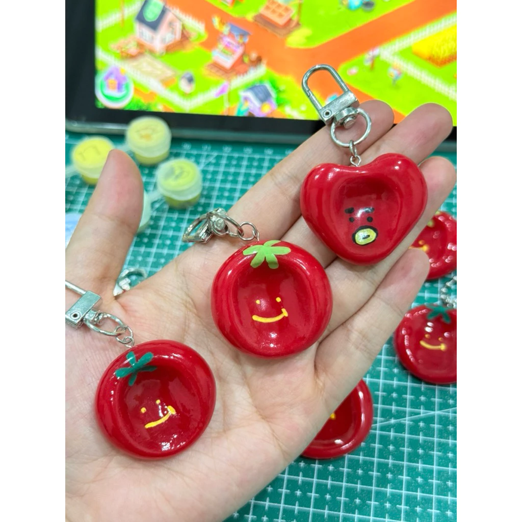 Worry stone(จากดินปั้น) หินคลายกังวล🍅🍓❤️🔥