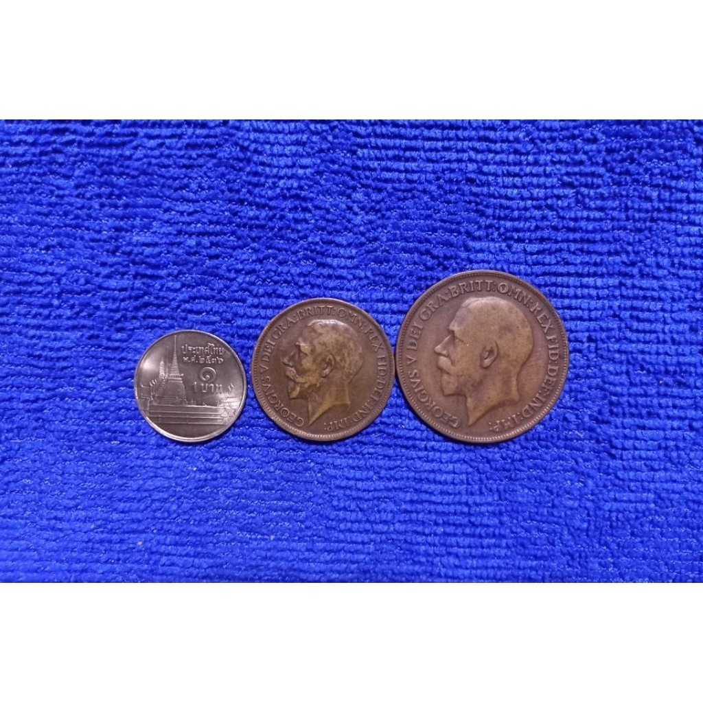 ( BK-439)  เหรียญ 1918 Half Penny และ 1918 One Penny