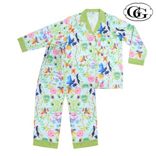 G&G ชุดนอน เสื้อแขนยาวคอปก กางเกงขายาว ผ้าซาติน EN5S002