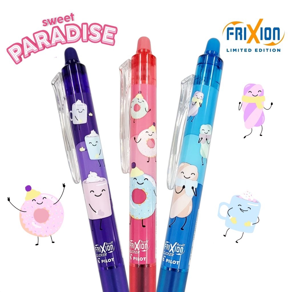 Pilot ปากกาเจลลบได้ FriXion Ball Clicker Sweet Paradise ขนาด 0.7 มม. หมึกน้ำเงิน รุ่นลิมิเต็ด 