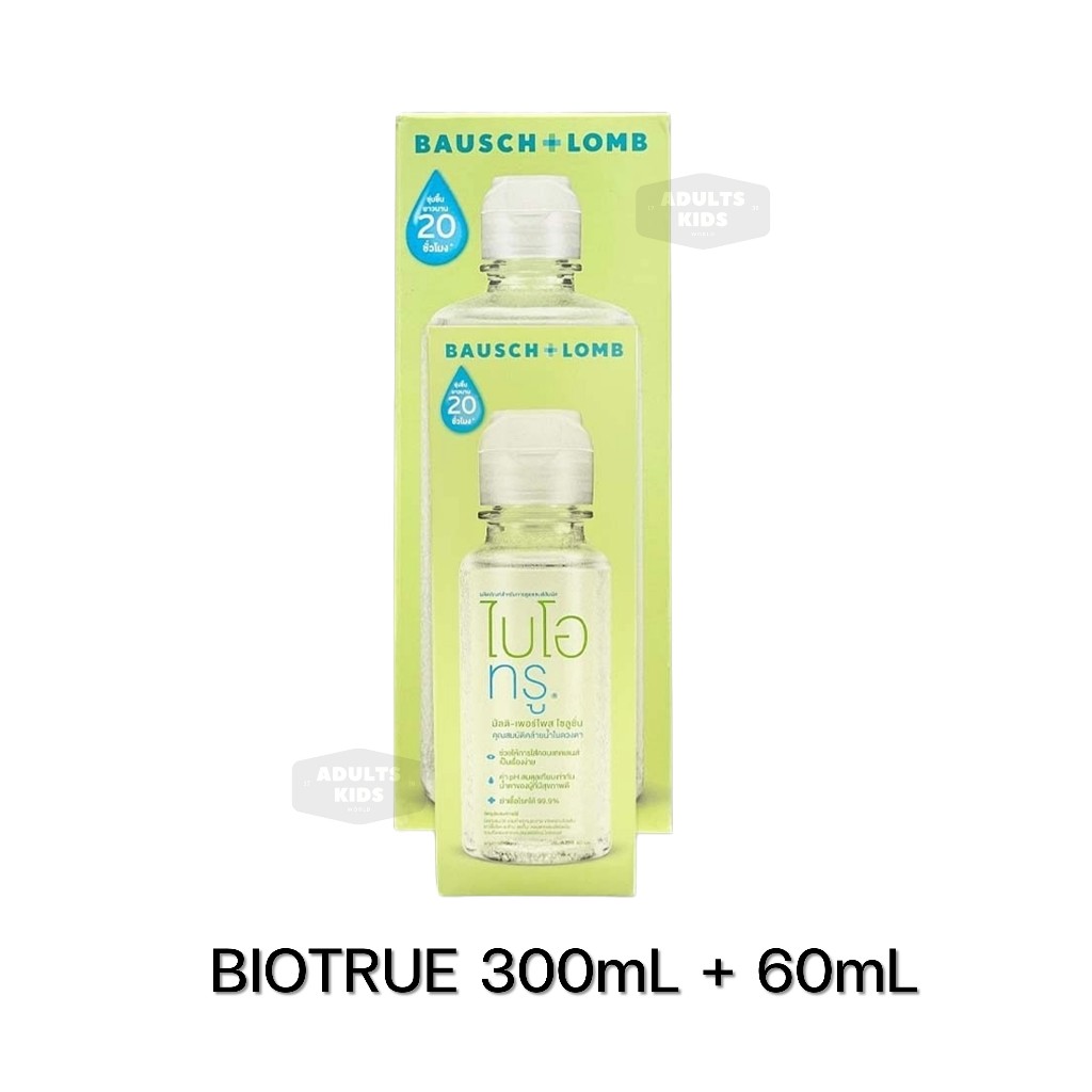 Biotrue Multi-Purpose Solution ไบโอทรู 300 มล.+ 60 มล " ผลิตภัณฑ์ทำความสะอาดคอนแทคเลนส์ 300+60 ml.