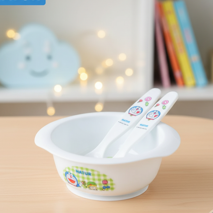 NATUR ชุดภาชนะบรรจุอาหารเด็ก 3 ชิ้น ลาย ลาย Doraemon รูปที่ 2