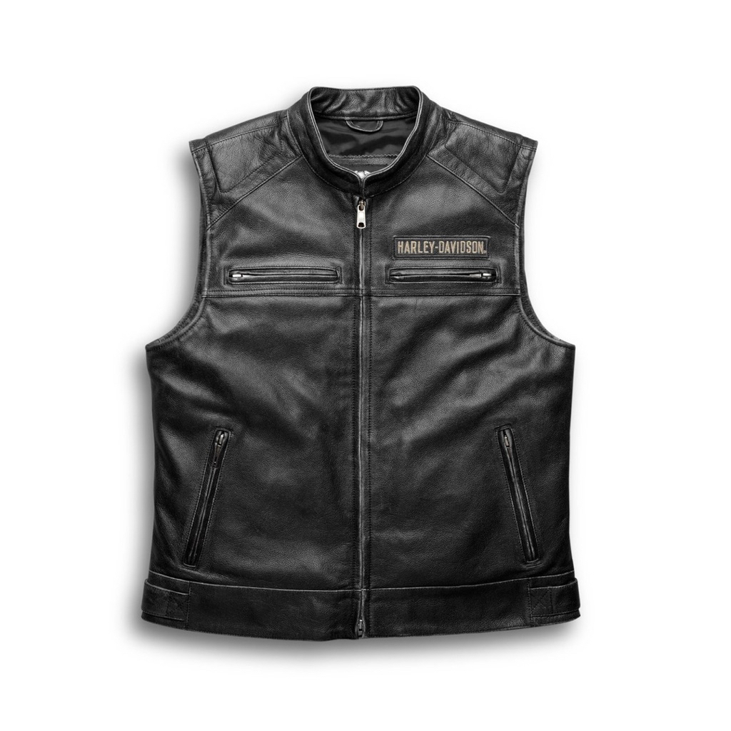 เสื้อกั๊กหนัง MEN'S PASSING LINK LEATHER VEST  98109-16VM