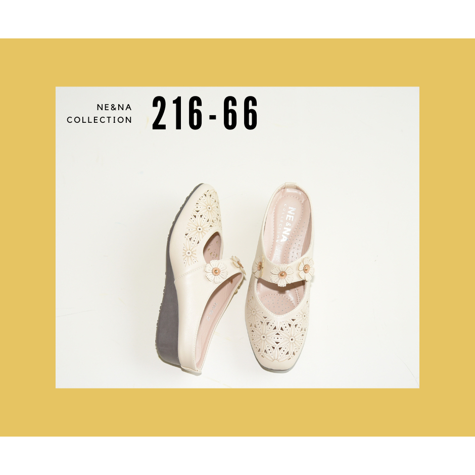 รองเท้าเเฟชั่นผู้หญิงเเบบคัชชูส้นเตี้ยเปิดส้นเท้า No. 216-41 NE&NA Collection Shoes
