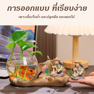 สะพานหินไม้จําลอง สำหรับตู้ปลา พื้นผิวตกแต่งตู้ปลา สร้างสภาพแวดล้อมที่เหมือนธรรมชาติ
