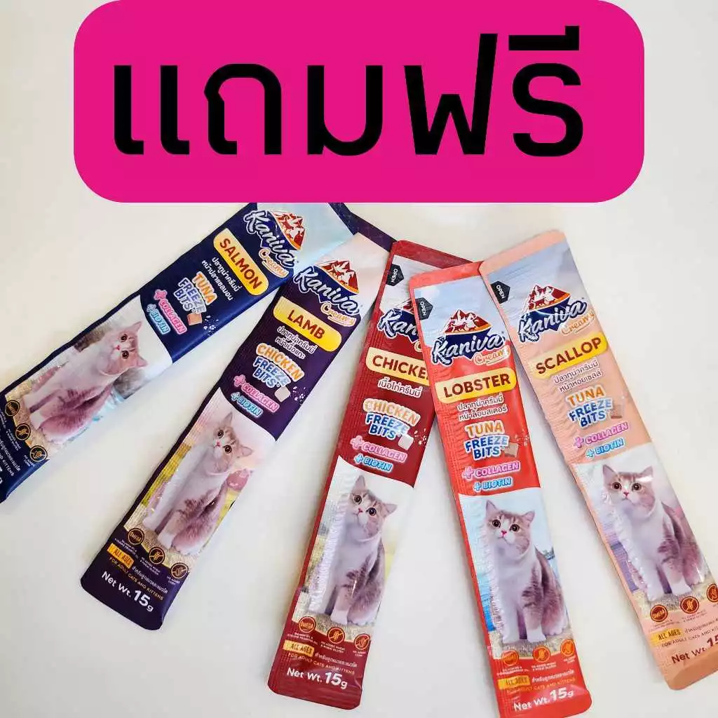 (ฟรี) แมวเลียคานิว่า1ซอง แบบสุ่ม 5 รสชาติ