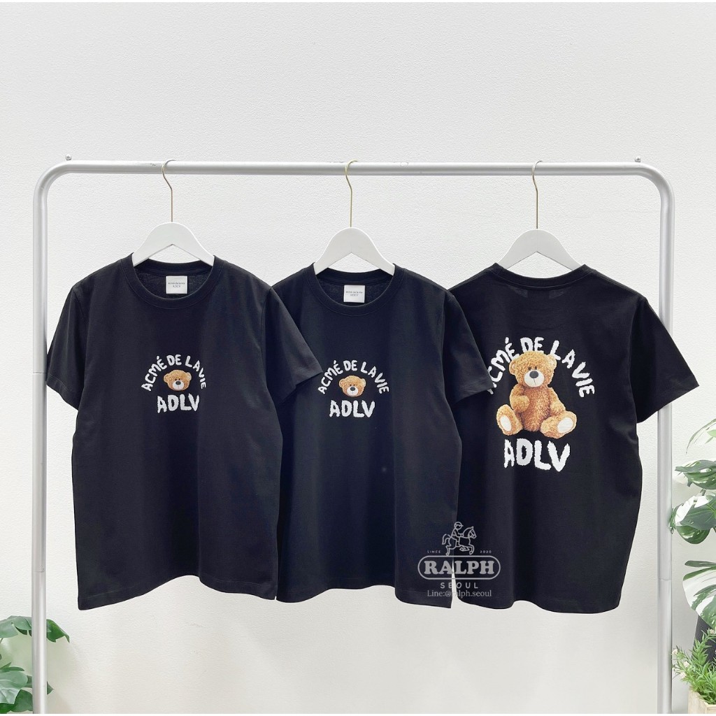 NEW !! ADLV Bear T-Shirt_Black  (Women Size)