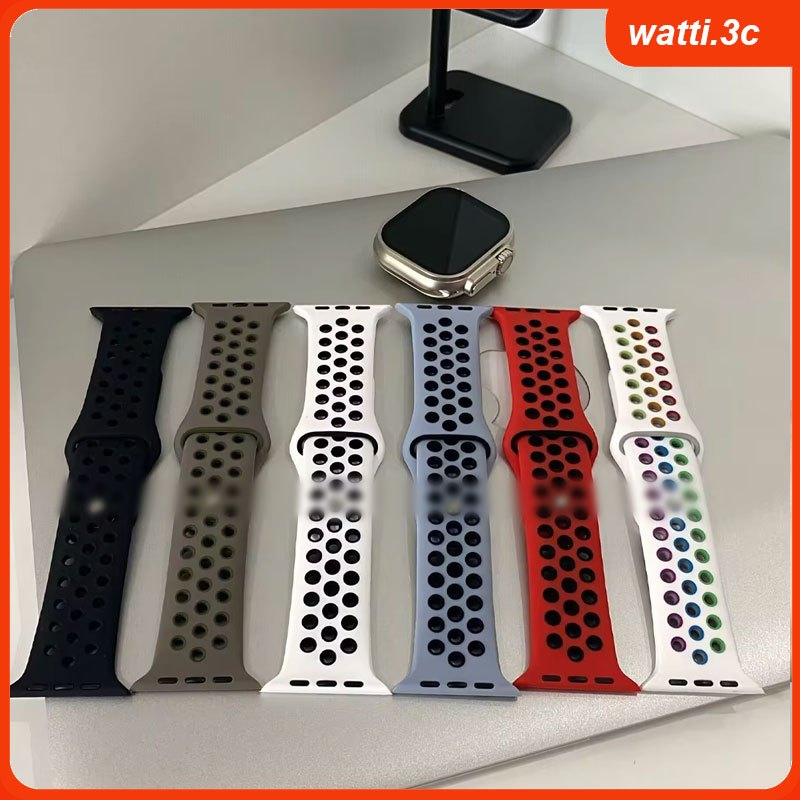 สายรัดแบบสปอร์ตสำหรับ Apple Watch Band 46 มม. 44 มม. สายรัดข้อมือระบายอากาศ iWatch Series11 10 9 8 7 6 SE 5 3 Ultra 2 49