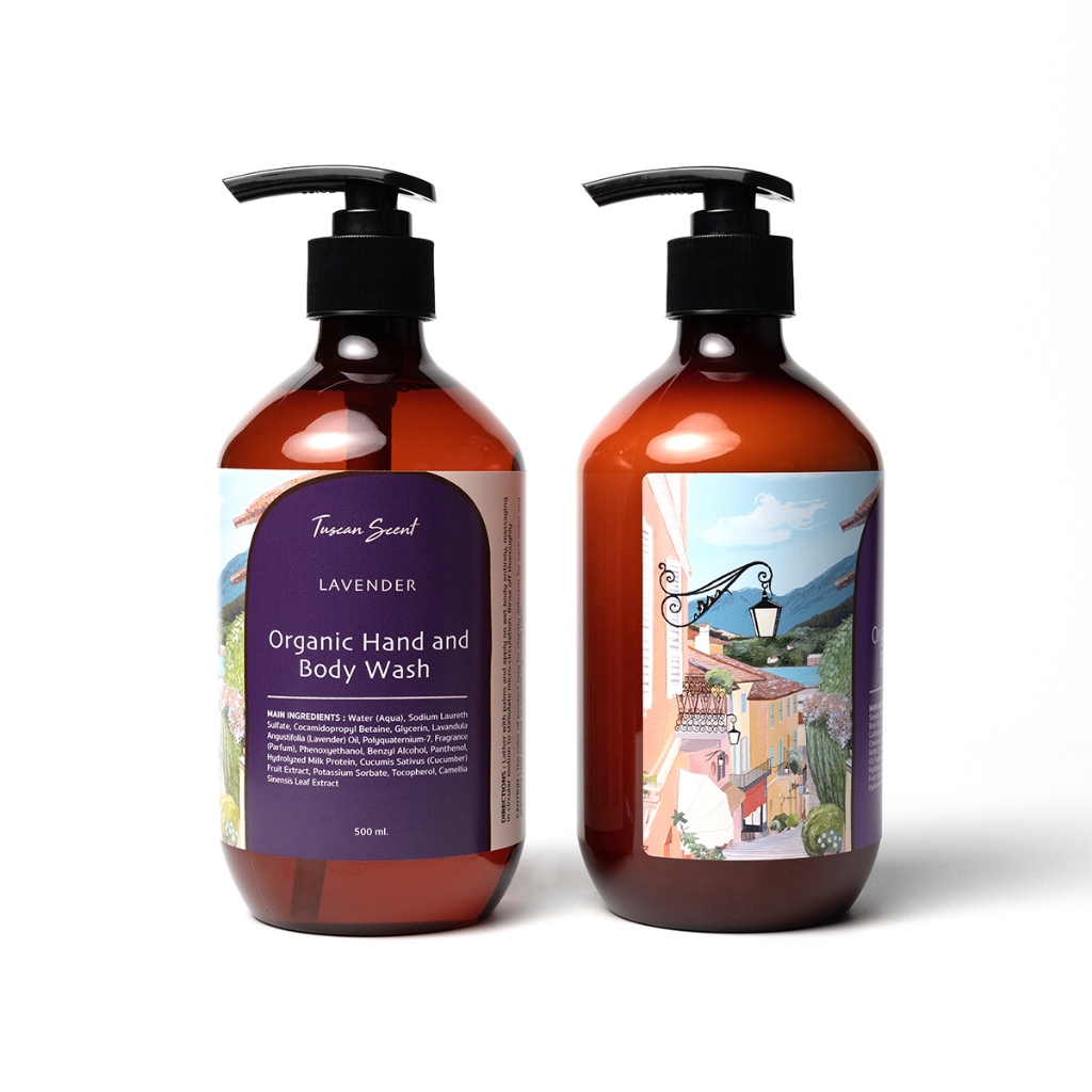 TUSCAN SCENT ORGANIC LAVENDER SERIES 300 ml.  (Hand and Body wash, )