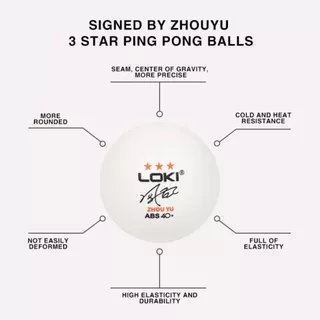 ลูกปิงปองฝึกซ้อม Loki ZHOU YU 3 ดาว กลม เสถียร เทียบลูกแข่ง ทนทาน น้ำหนักดี I ร้านปิงปองเฮาส์ Pingponghouse