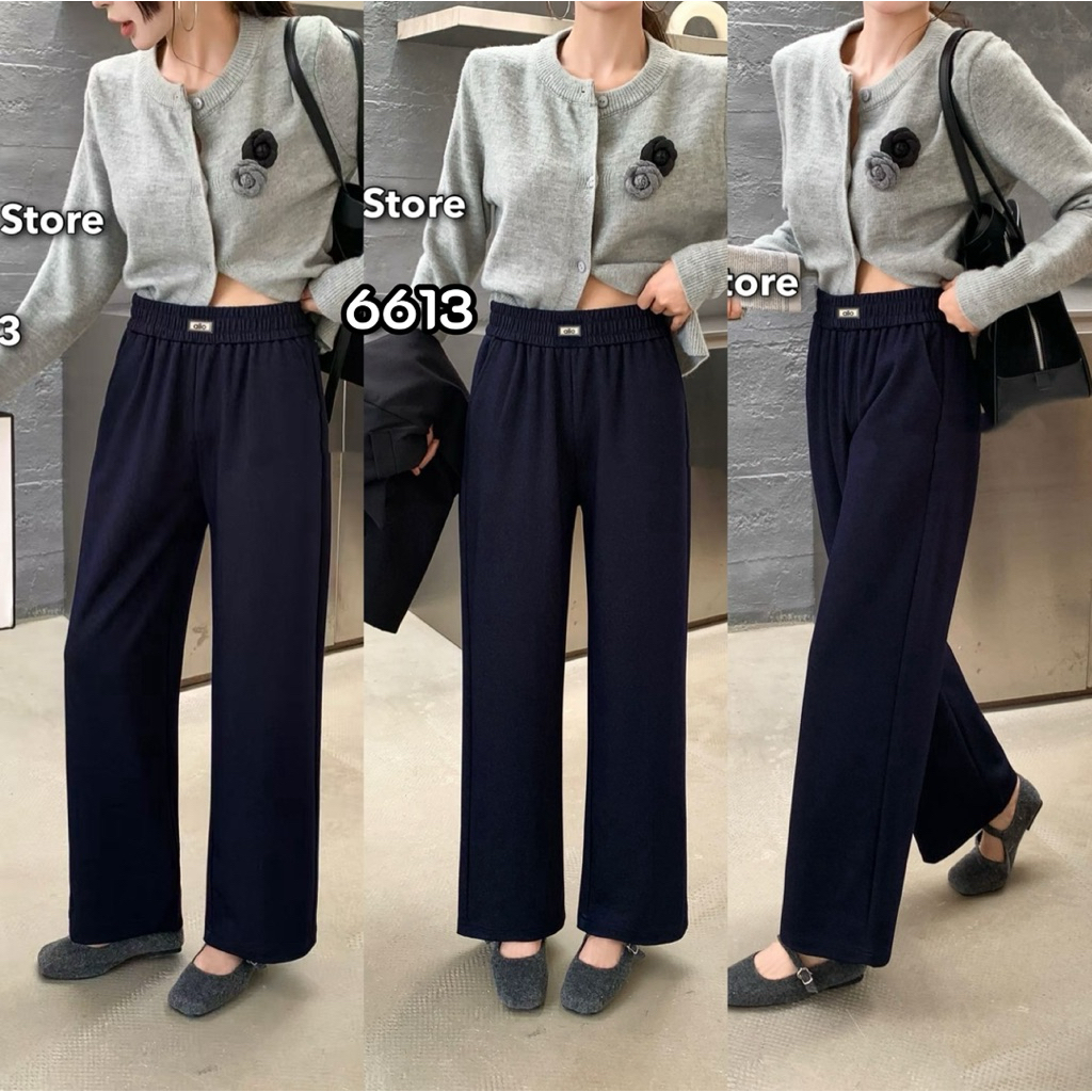 6613  กางเกง Dolly Dell ทรงตรง สีกรม