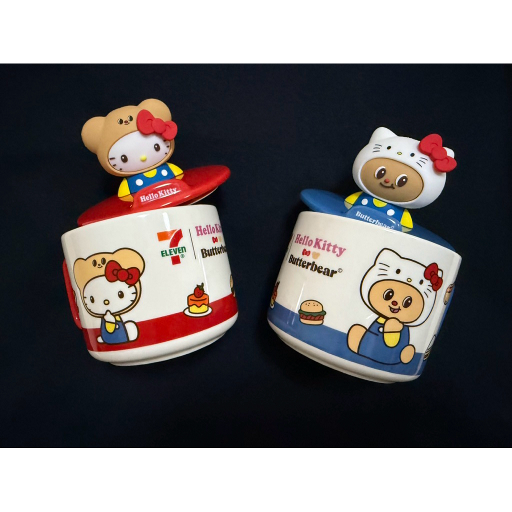 [สินค้าพรีเมี่ยม 7-11 พร้อมส่ง ใหม่ล่าสุด] แก้วมัครักเลย Hello Kitty x Butterbear