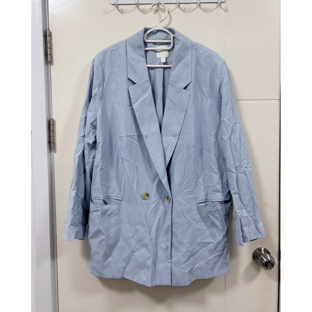 Blazer H&M สีฟ้า เบรเซอร์ ทรงโอเวอร์ไซส์