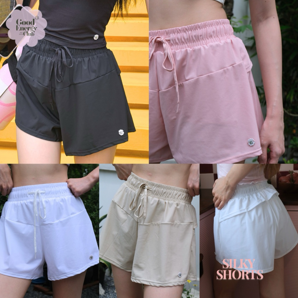 GOOD ENERGY CLUB - SILKY SHORT[2646] กางเกงออกกำลังผู้หญิง ขาสั้น มีซับใน (8L-8O)