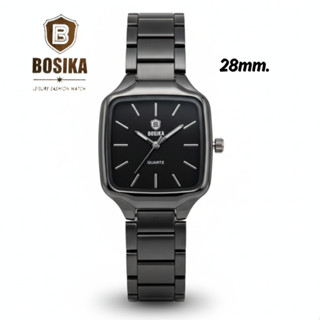 BOSIKA BG-05 นาฬิกาข้อมือสายเลส หน้าปัดสี่เหลี่ยม ขนาด28มิล …