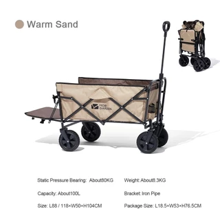 Mobi GARDEN รถเข็นแคมป์ปิ้ง รถเข็น รถเข็นพับได้ ขนาดใหญ่ ความจุ Wagon แบบพกพา ที่จับกระเป๋าเดินทาง ช้อปปิ้ง