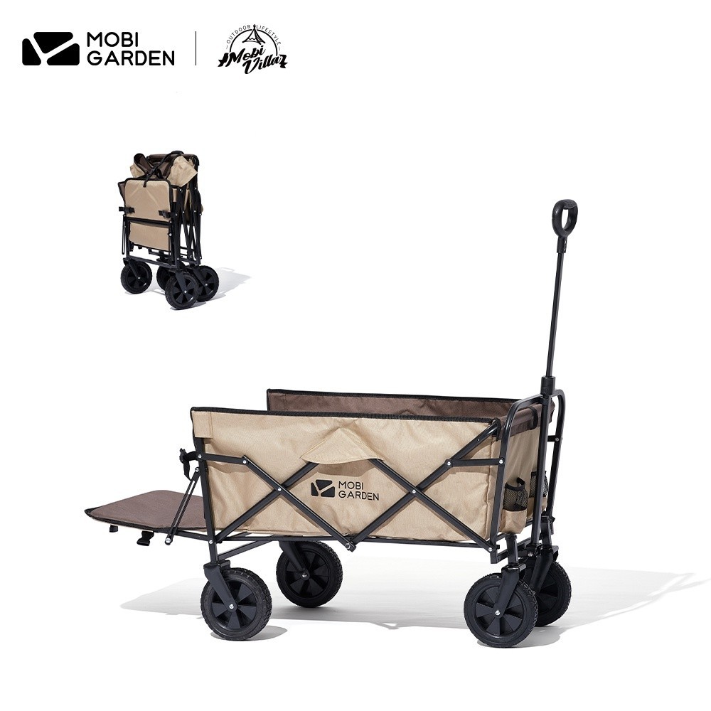 MOBI GARDEN รถเข็นแคมป์ปิ้ง รถเข็นพับได้ รถเข็น ความจุขนาดใหญ่ แบบพกพา ที่จับกระเป๋าเดินทาง ช้อปปิ้ง