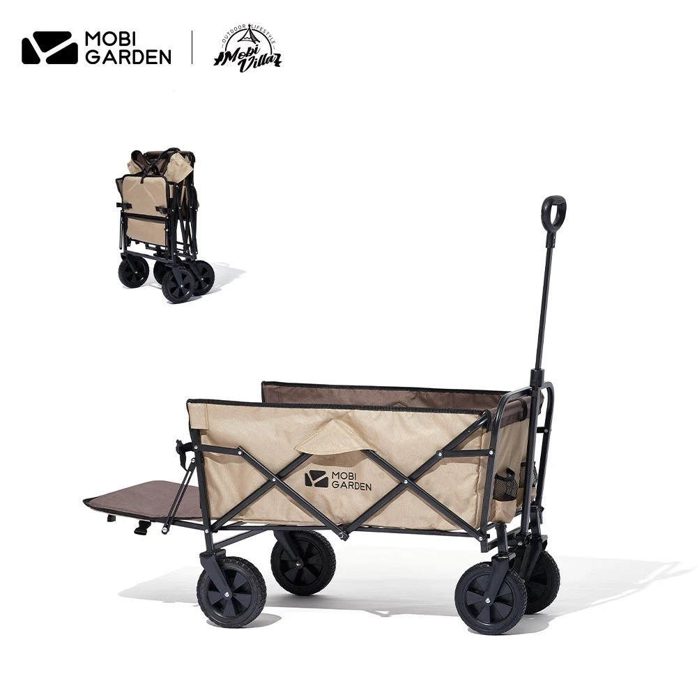 Mobi GARDEN รถเข็นแคมป์ปิ้ง รถเข็น รถเข็นพับได้ ขนาดใหญ่ ความจุ Wagon แบบพกพา ที่จับกระเป๋าเดินทาง ช้อปปิ้ง