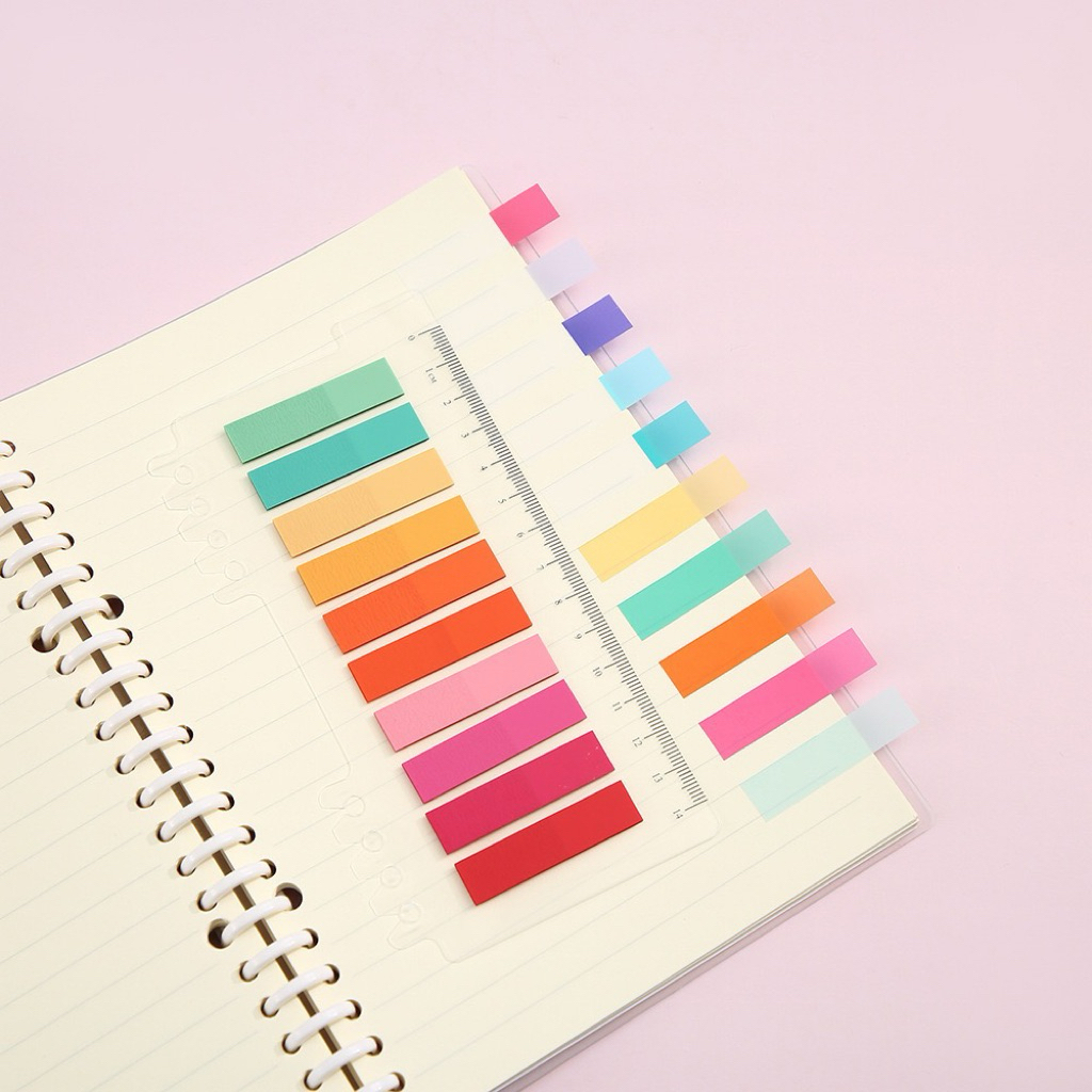 < พร้อมส่ง> โน๊ตกาวแถบV.2 โทนสี PET ( 200 แผ่น ) Sticky Note กันน้ำ โพอิท โน๊ต เครื่องเขียน - รูปที่ 2