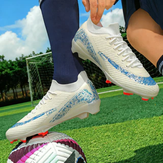 รองเท้าฟุตบอลมืออาชีพกลางแจ้ง รองเท้าสตั๊ด New style Outdoors FG Long Spikes Football Shoes