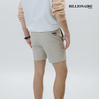 Billionaire | กางเกงขาสั้น15นิ้ว มีริบบิ้นกระเป๋าหลัง เนื้อผ้าคอตตอลชิโน่+สแปนเดก ระบายอากาศดี