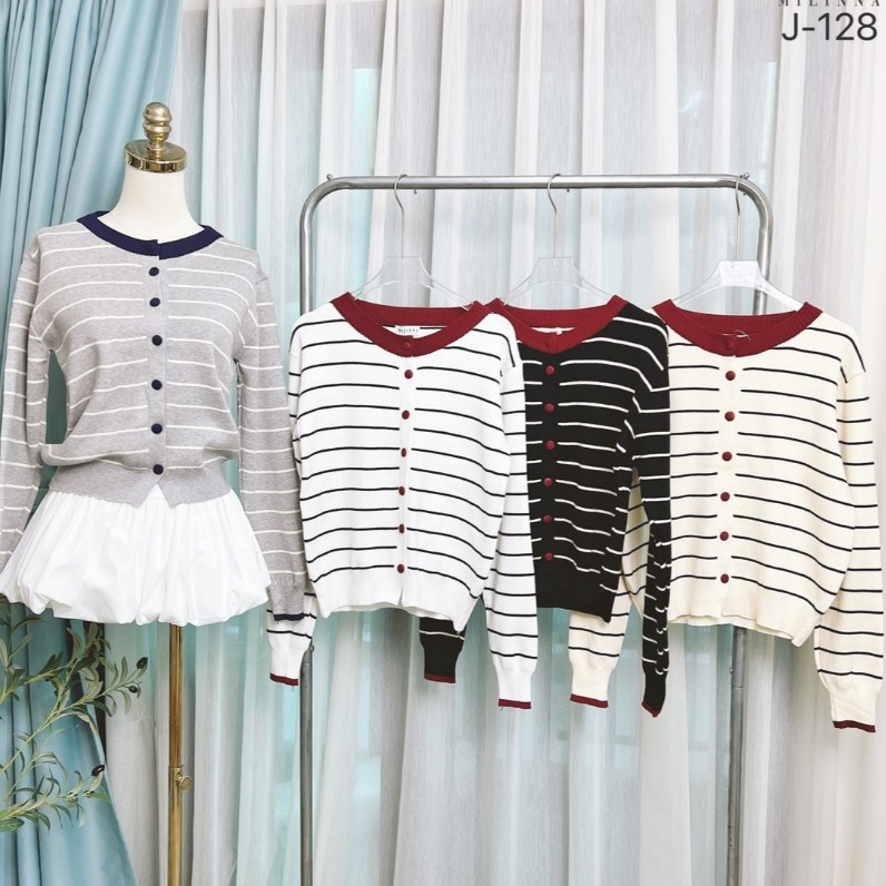 Mika cardigan : เสื้อคาร์ดิแกนแขนยาว แต่งน้องเห็ด กระดุมปั้ม KN.Clothes