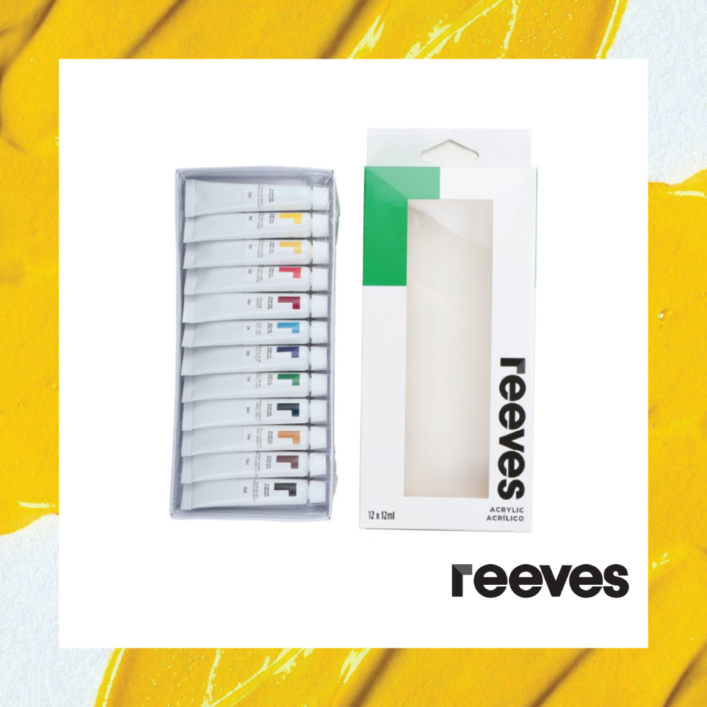 Reeves (รีฟ) สีอะคริลิค ชุด 12 สี 12 มล. #0007700 จำนวน 1 กล่อง