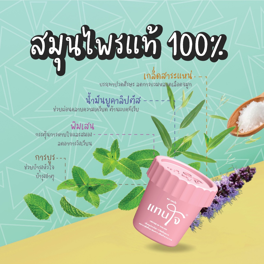 แทนใจ รุ่นกระถางมีบลิสเตอร์แพ็ค กลิ่นยูคาลิปตัส สีชมพู - 1 ชิ้น - รูปที่ 2