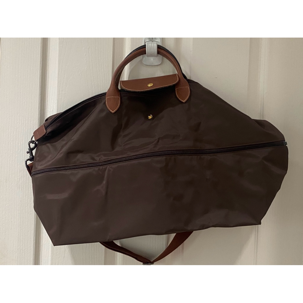 LONGCHAMP LE PLIAGE TRAVEL BAG EXPANDABLE EBONY