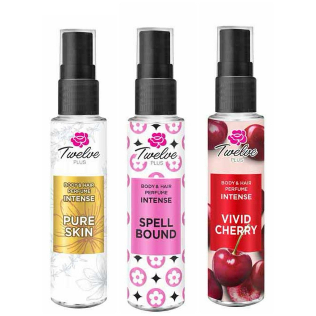 น้ำหอม 12-Plus ทเวลฟ์พลัส บอดี้ แอนด์ แฮร์ เพอร์ฟูม อินเทนซ์ เพียว สกิน/สเปลล์บาวด์/วิวิด เชอรี(ขนาด