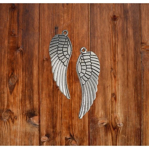 Large Angel Wing Charm L2923 – Alloy Jewelry Parts (48×16mm) gift