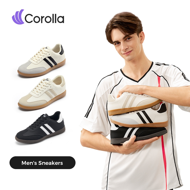 【รองเท้าผู้ชาย】Corolla รองเท้าผ้าใบทรงเบสิค หนังนิ่ม กันลื่น ใส่สบาย มีไซส์ใหญ่