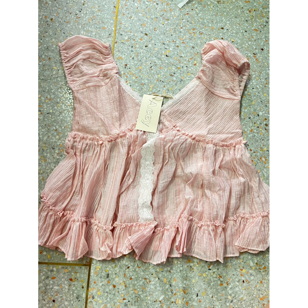 acey ฟ้า ชมพู แต่งลูกไม้ตรงกลาง