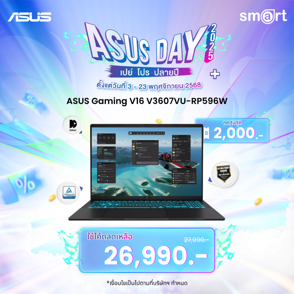 ASUS Gaming V16 V3607VU-RP596W Intel Core 5 210H/RTX4050/16GB/512GB/Win11 (Matte Black)