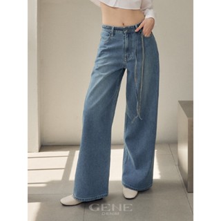 GENEDENIM กางเกงยีนส์ขายาว ทรงแบ็คกี้ เอวกลาง รุ่น Kendall