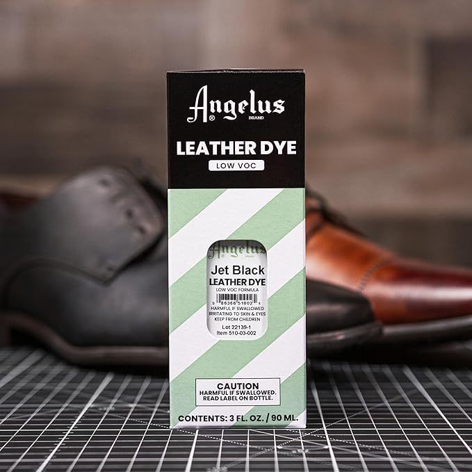 Angelus Low VOC Leather Dye Jet Black 3 Oz. สีย้อมหนังรุ่น low voc สีดำ นำเข้าUSA.
