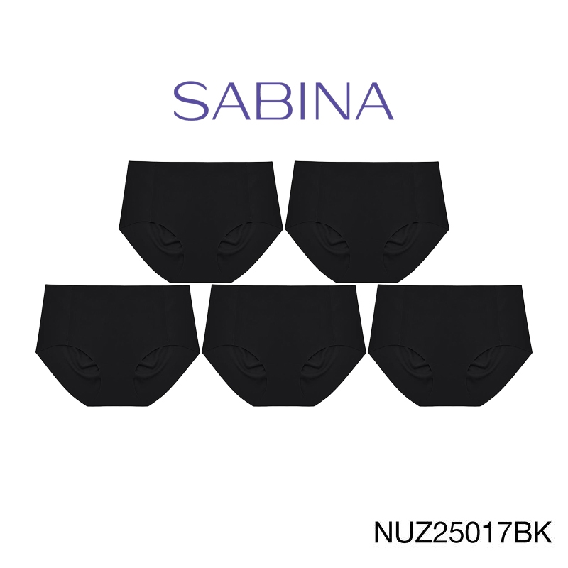 [Online Exclusive] (Set 5 ชิ้น) Sabina Panty Zone Seamless Series กางเกงในทรงบิกินี่ รหัส NUZ25017BK - สีดำ
