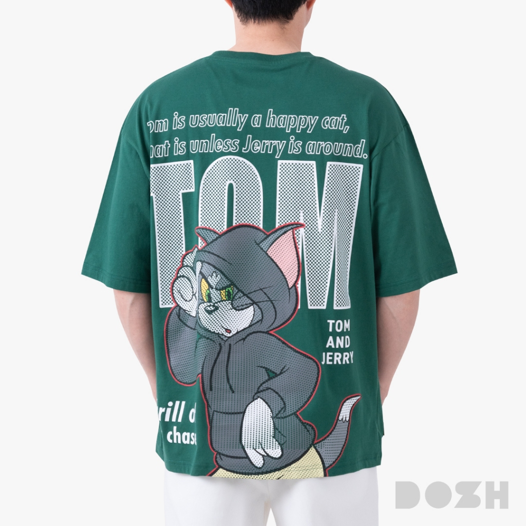 DOSH MEN'S OVERSIZED T-SHIRTS TOM AND JERRY เสื้อยืดโอเวอร์ไซส์ DTJMT5018-GR (M-2XL)