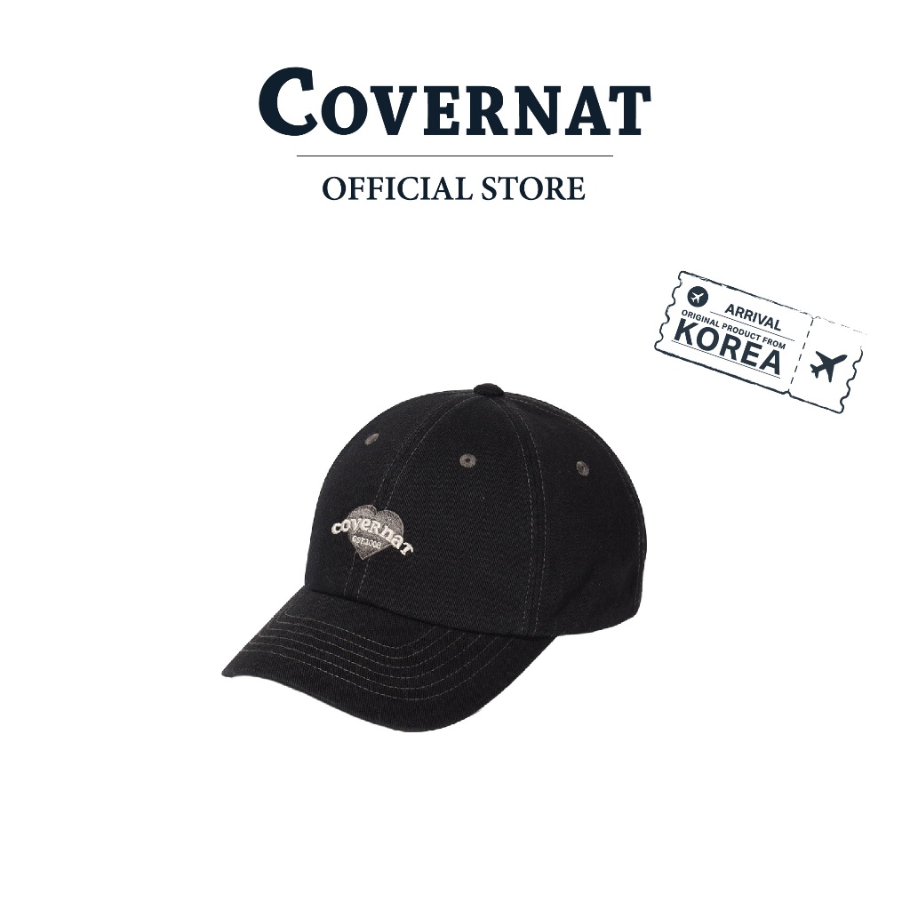 COVERNAT หมวกรุ่น [Standard Fit] Cloverheart Cooper Logo Heart Basic Ball Cap Black  (70033SCLCAU_U5BKXX)