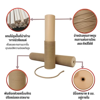 คอนโดแมว คอนโดแมวไม้ เสาลับเล็บแมวได้ คอนโดกำมะหยี่และคอนโดไม้ แน่นไม่สั่น เหมาะสำหรับแมว 3-6 ตัว