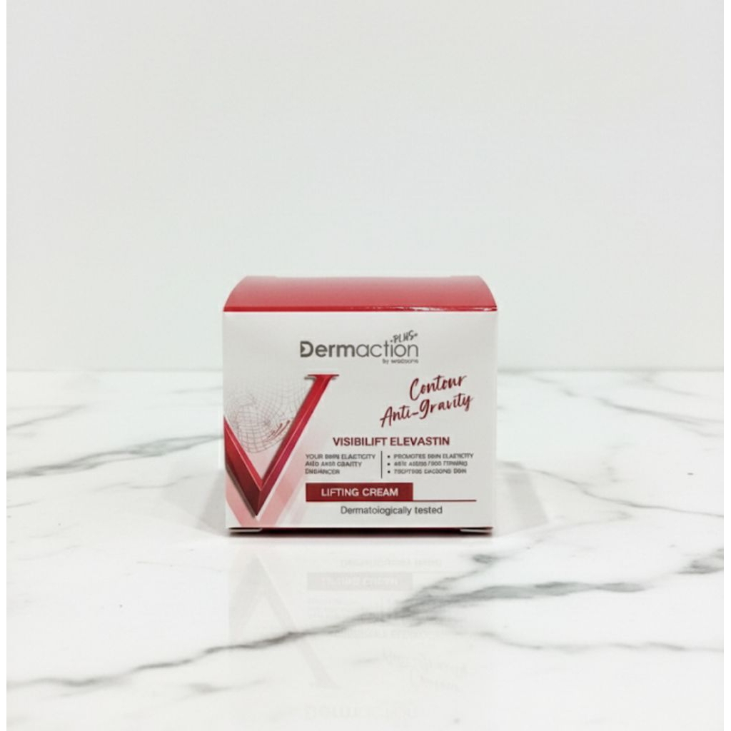 Dermaction Plus ขนาดทดลอง  ลิฟติ้งครีม หน้าวีเชฟ ยกกระชับผิวหน้า  Contour Anti-Gravity Lifting Cream 15ml